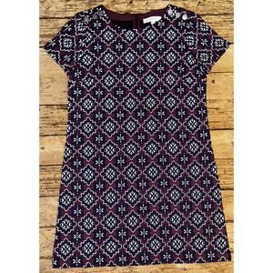 Loft women’s size 12 purple and black flower print dress
